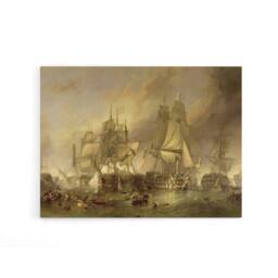 "Artery8 Stanfield The Battle Of Trafalgar Canvas Wall Art Print in Brown - Size: W18"" x H24""" - thumbnail 1