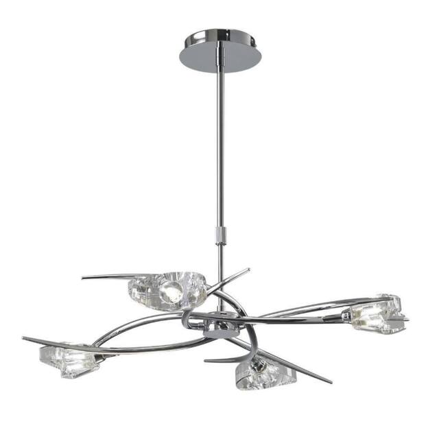 Netlighting Eclipse Telescopic Semi Flush Convertible 4 Light G9 Polished Chrome in Grey - image 1