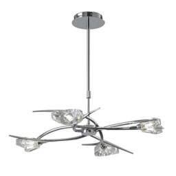 Netlighting Eclipse Telescopic Semi Flush Convertible 4 Light G9 Polished Chrome in Grey - thumbnail 1