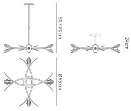 Netlighting Eclipse Telescopic Semi Flush Convertible 4 Light G9 Polished Chrome in Grey - thumbnail 2