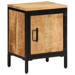 Berkfield Home Bed Cabinet 40x30x52.5 cm Solid Rough Wood Mango in Brown - thumbnail 2