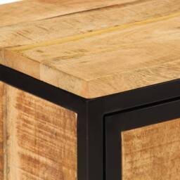 Berkfield Home Bed Cabinet 40x30x52.5 cm Solid Rough Wood Mango in Brown - thumbnail 6