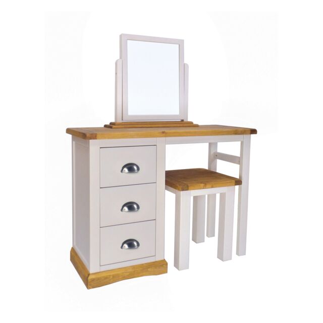 Cabinet Bits Bomporto 3 Drawer Dressing Table Set Chrome Cup Handle in Light Grey - image 1