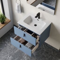 Banyetti Invicta 600mm Wall Hung Vanity with Athena Basin - Powder Blue - thumbnail 5