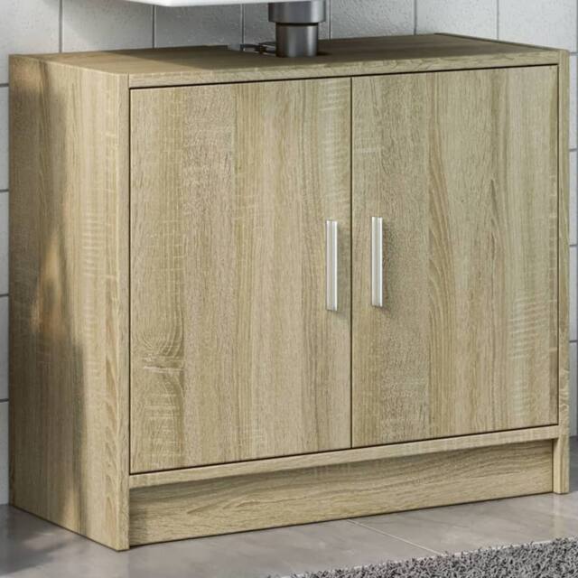 Berkfield Home Sink Cabinet Sonoma Oak 63x29x55 cm Engineered Wood in Light Tan - Size: 63 x 29 x 55 cm - image 1