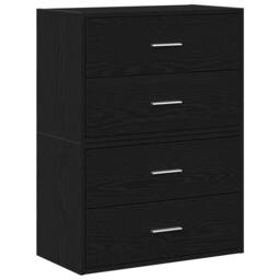 Berkfield Home Durable Cabinets with 2 Drawers 2 pcs Black Oak 60x31x40 cm Engin - Size: 60 x 31 x 40 cm - thumbnail 3
