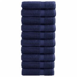 Berkfield Home Premium Hand Towels SOLUND 10pcs Navy Blue 50x100cm 600gsm - thumbnail 1