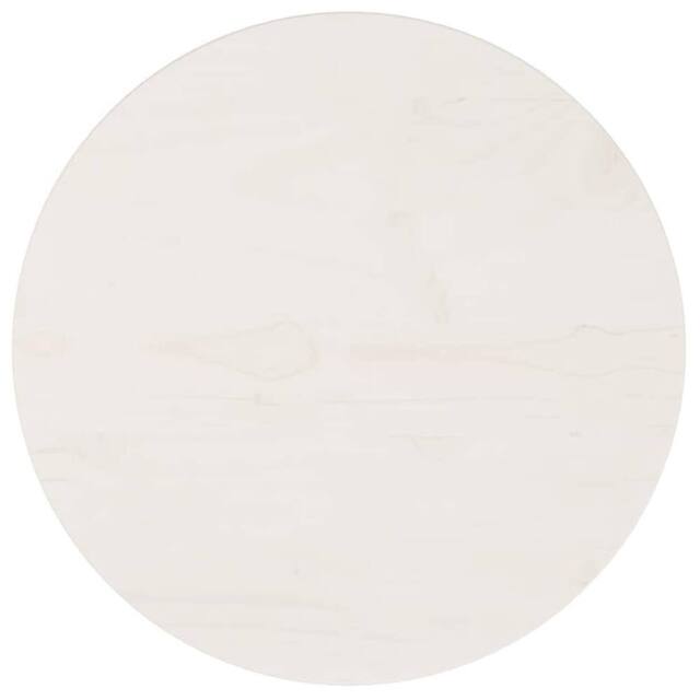 Berkfield Home Table Top Round White Ø40x3 cm Solid Wood Pine - Size: 40x3 cm - image 1