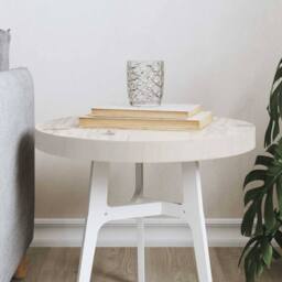 Berkfield Home Table Top Round White Ã˜40x3 cm Solid Wood Pine - Size: 40x3 cm - thumbnail 2