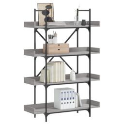 Berkfield Home Bookcase 4-Tier Grey Sonoma 100x33x145.5 cm Engineered Wood - thumbnail 1