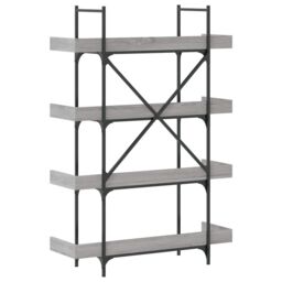 Berkfield Home Bookcase 4-Tier Grey Sonoma 100x33x145.5 cm Engineered Wood - thumbnail 6