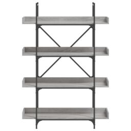 Berkfield Home Bookcase 4-Tier Grey Sonoma 100x33x145.5 cm Engineered Wood - thumbnail 4