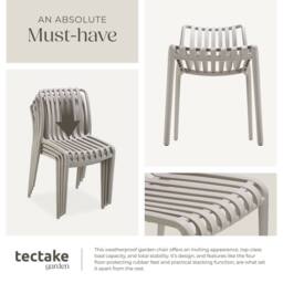 tectake Garden chairs Alcudia - durable, stackable & weather-resistant in Taupe - Size: 4 Person - thumbnail 5