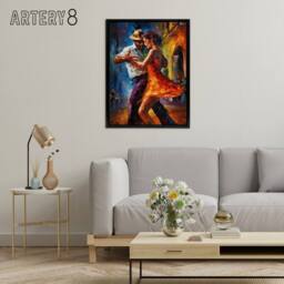 "Artery8 Salsa Street Dance Colourful Dancing Framed Canvas Wall Art Print - Size: W18"" x H24""" - thumbnail 3