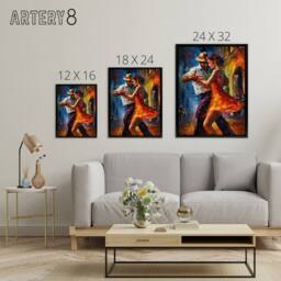 "Artery8 Salsa Street Dance Colourful Dancing Framed Canvas Wall Art Print - Size: W18"" x H24""" - thumbnail 4