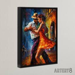 "Artery8 Salsa Street Dance Colourful Dancing Framed Canvas Wall Art Print - Size: W18"" x H24""" - thumbnail 2