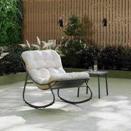 Charles Bentley Porto Rocking Chair in Grey - thumbnail 1