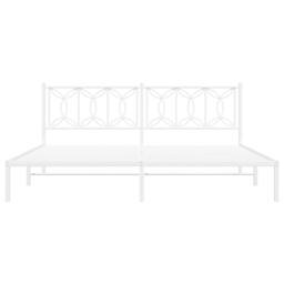 Berkfield Home Metal Bed Frame without Mattress with Headboard White 193x203cm - Size: 193x203 cm - thumbnail 4