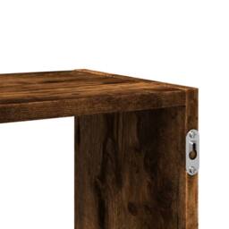 Berkfield Home Wall Shelf Smoked Oak 100x25x50 cm Engineered Wood in Brown - Size: 100 x 25 x 50 cm - thumbnail 9