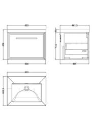 Balterley Bathroom 1 Soft-Close Drawer Wall Hung Fireclay Basin, Grey, 600mm in Grey - thumbnail 2