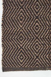 Homescapes Hand Woven Geometric Jute Rug in Black - Size: 120 cm x 180 cm - thumbnail 3