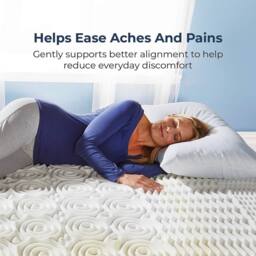 Coopers of Stortford Memory Foam Mattress Topper - Pressure-Relieving Support - Single in White - thumbnail 2