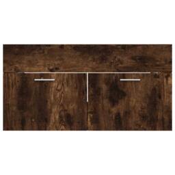 Berkfield Home Practical 2 Piece Bathroom Furniture Set Smoked Oak Engineered Wood in Brown - thumbnail 8