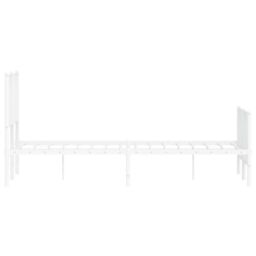 Berkfield Home Metal Bed Frame without Mattress with Footboard¬†White 120x200cm in White - Size: Small Double - thumbnail 6