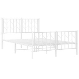 Berkfield Home Metal Bed Frame without Mattress with Footboard¬†White 120x200cm in White - Size: Small Double - thumbnail 4