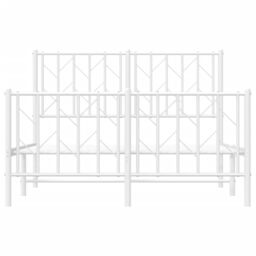 Berkfield Home Metal Bed Frame without Mattress with Footboard¬†White 120x200cm in White - Size: Small Double - thumbnail 5