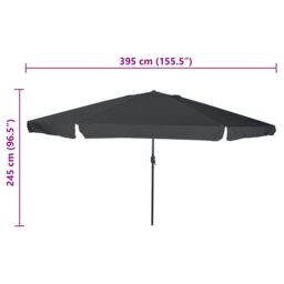 Berkfield Home Garden Parasol 395x245 cm in Anthracite - thumbnail 7