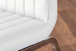 FurnitureboxUK Selina Round Glass Chrome Leg Dining Table & Isco Chairs in Off-White - Size: 4 Person - thumbnail 9