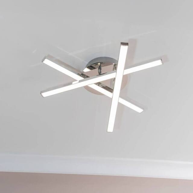 EONLION Adjustable Fitting Integrated LED 4000K IP44 Rated Chrome 3 Arm in Silver - image 1