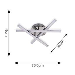 EONLION Adjustable Fitting Integrated LED 4000K IP44 Rated Chrome 3 Arm in Silver - thumbnail 2