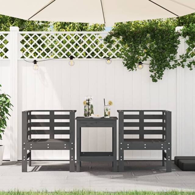 Berkfield Home Beautiful Garden Chairs 2 pcs Grey 61.5x53x71 cm Solid Wood Pine - image 1