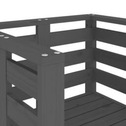 Berkfield Home Beautiful Garden Chairs 2 pcs Grey 61.5x53x71 cm Solid Wood Pine - thumbnail 8