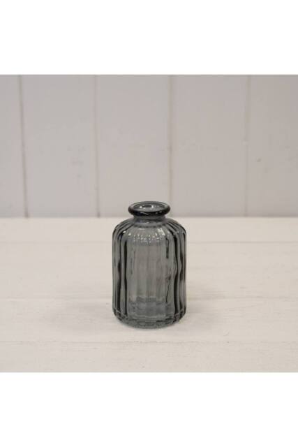 KDMD Traditional Cool Grey Ribbed Glass Bottle - image 1