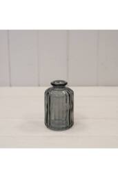 KDMD Traditional Cool Grey Ribbed Glass Bottle