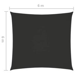 Berkfield Home Sunshade Sail Oxford Fabric Square 6x6 m Anthracite in Black - thumbnail 6