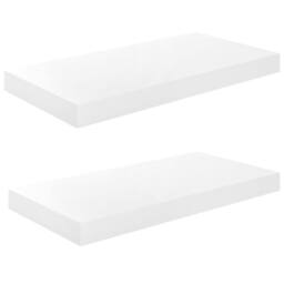 Berkfield Home Durable Floating Wall Shelves 2 pcs High Gloss White 50x23x3.8 cm MDF - thumbnail 3
