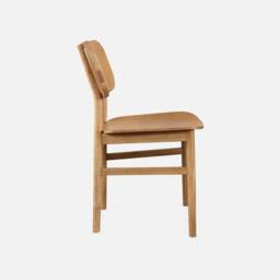 sweeek Pair Of Hevea Wood Chairs in Light Brown - thumbnail 2