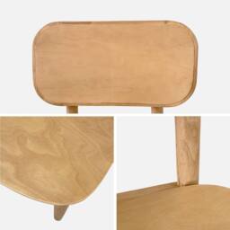sweeek Pair Of Hevea Wood Chairs in Light Brown - thumbnail 4
