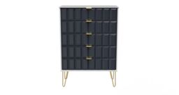 Ready Assembled 2 U Metro 5 Drawer Chest (Ready Assembled) in Dark Blue - thumbnail 1