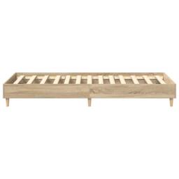 Berkfield Home Bed Frame No Mattress Sonoma Oak 100x200 cm Engineered Wood in Light Brown - thumbnail 6
