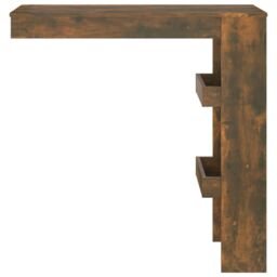 Berkfield Home Wall Bar Table Smoked Oak 102x45x103.5 cm Engineered Wood in Brown - thumbnail 3