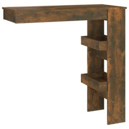 Berkfield Home Wall Bar Table Smoked Oak 102x45x103.5 cm Engineered Wood in Brown - thumbnail 2