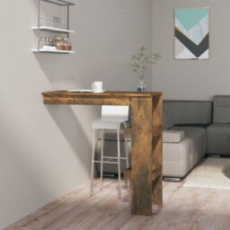 Berkfield Home Wall Bar Table Smoked Oak 102x45x103.5 cm Engineered Wood in Brown - thumbnail 1