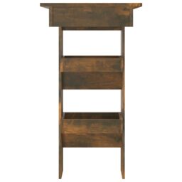 Berkfield Home Wall Bar Table Smoked Oak 102x45x103.5 cm Engineered Wood in Brown - thumbnail 4