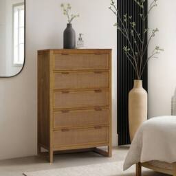 Teamson Home Hatteras Chest of Drawers 5 Drawer Bedroom Dresser in Natural - thumbnail 3