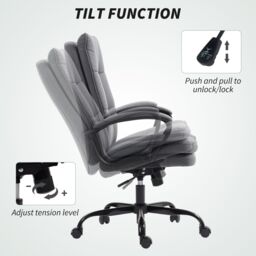 HOMCOM Fabric Office Chair, Computer Desk Chair for Home, Charcoal Grey in Dark Grey - thumbnail 6
